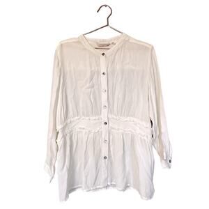 Soft Surroundings Ruffle Trim Blouse - Size XL